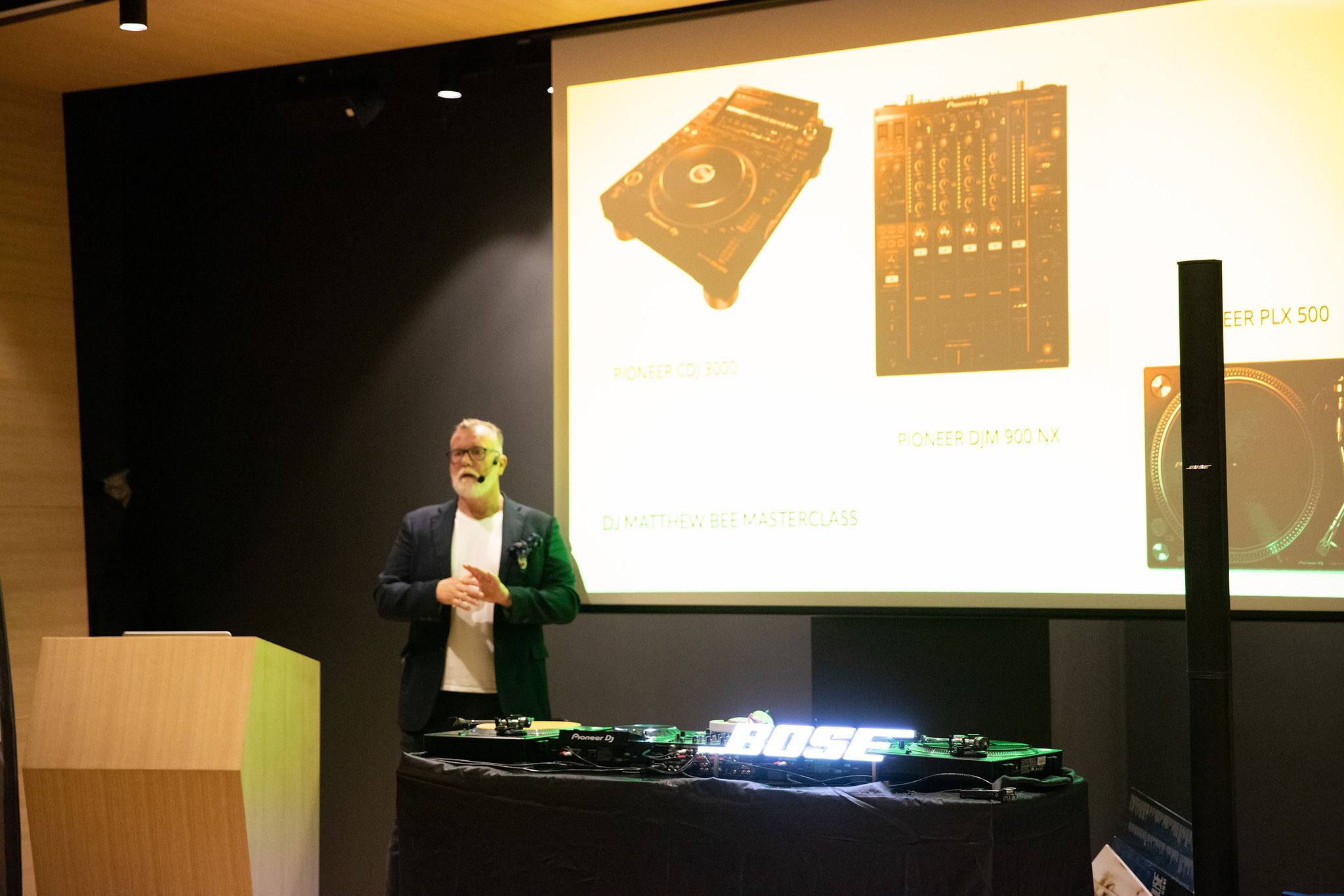 Cosmic Production DJ masterclass presentation with Pioneer DJ and Bose Professional equipment