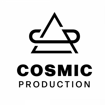 Cosmic Production White Logo Transparent