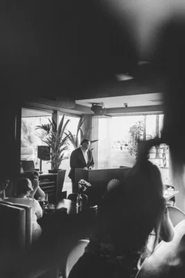DJ Matthew Bee playing in a venue, in Split, Croatia